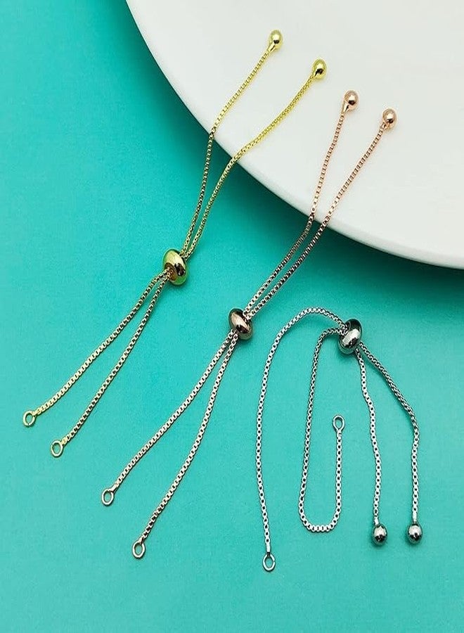 9Carat Bracelet Adjustable Slider Chain | Bracelet Lock 10Pcs 4inch (Gold) - Image 4